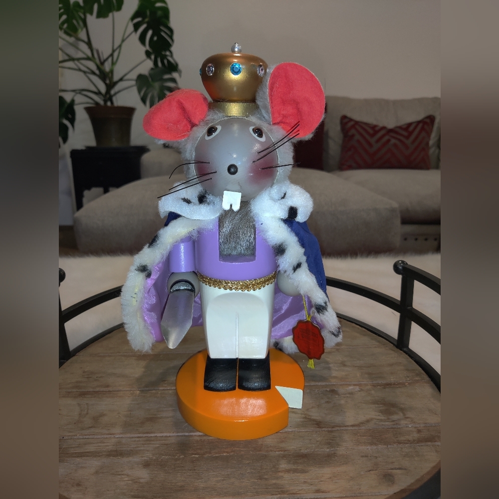 Steinbach Vintage "Chubby" Mouse King Nutcracker with Crown and Cape